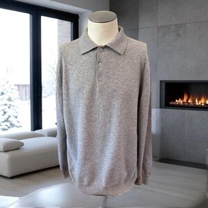 Kirkland Signature 100% Cashmere 3- button Grey Sweater Large Italy